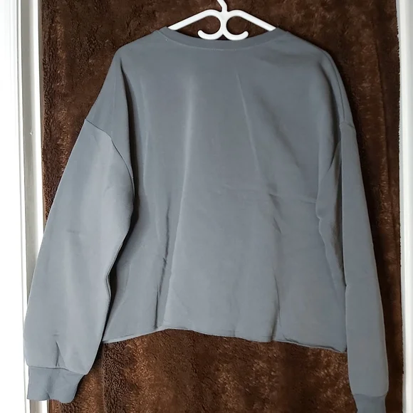 💢SOLD💢Women's Pink Floyd Cropped Top Sweatshirt- Gray - Picture 8 of 10